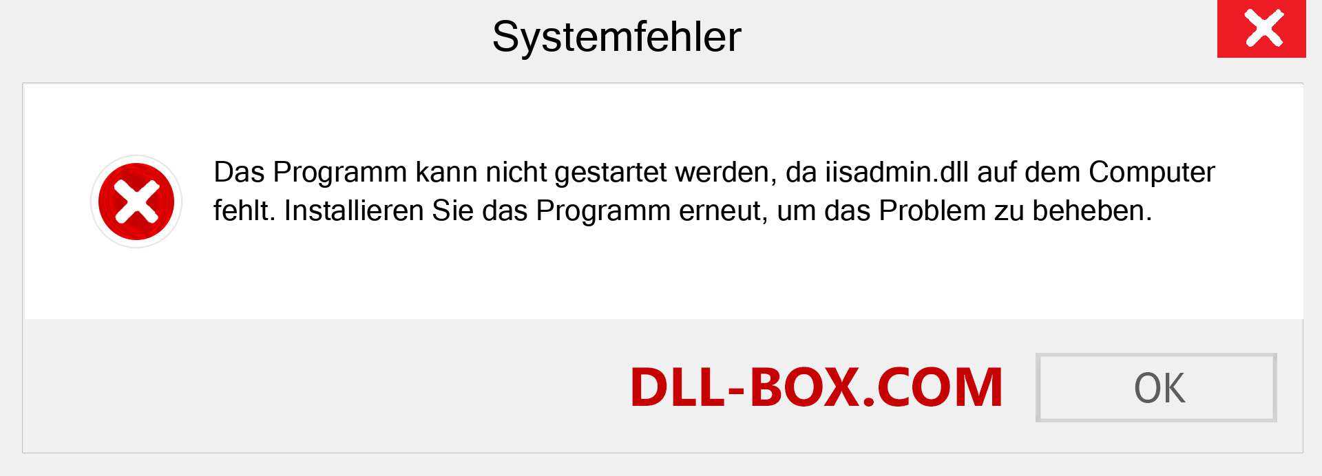 iisadmin.dll-Datei fehlt?. Download für Windows 7, 8, 10 - Fix iisadmin dll Missing Error unter Windows, Fotos, Bildern